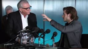 Martin Scorsese et Gaspard Ulliel sur le tournage de la publicité pour Bleu de Chanel