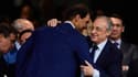 Rafael Nadal en compagnie de Florentino Pérez, le président du Real Madrid, le 17 septembre 2023