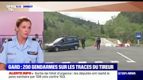  La porte-parole de la gendarmerie détaille le dispositif en place pour retrouver le suspect du double homicide dans le Gard