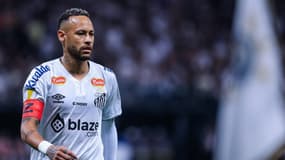 Neymar lors d'un match de Santos contre les Corinthians au Brésil, le 13 février 2025