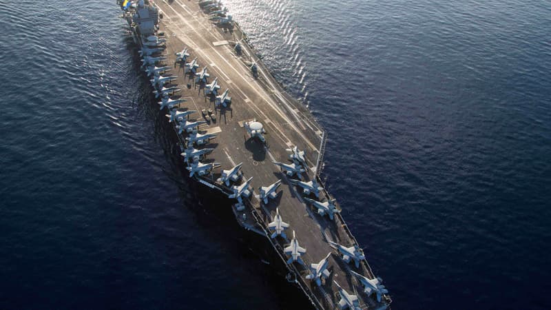 Le porte-avions américain USS Gerald R. Ford, dépêché au large d’Israël à la suite de l'attaque du Hamas.