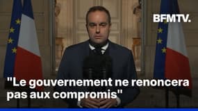  Lors de son allocution sur le perron de Matignon, Sébastien Lecornu assure que "le gouvernement ne renoncera pas aux compromis"  