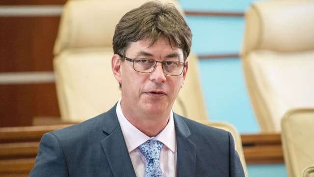 Le président du Congrès de la Nouvelle-Calédonie Thierry Santa, la 16 juillet 2015 à Noumea.