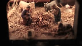 Scène de la Nativité à Luceram, dans le sud-est de la France, le 21 décembre 2015