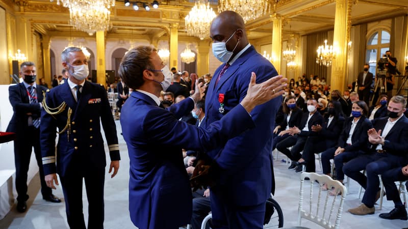 Emmanuel Macron et Teddy Riner
