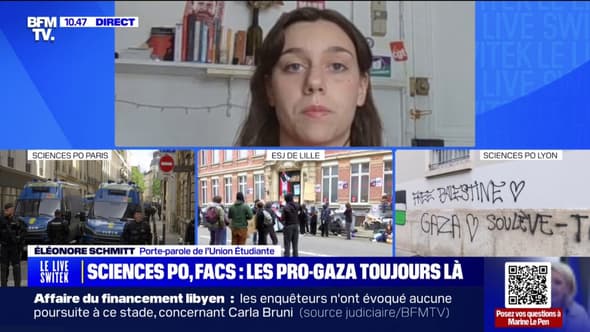 "La jeunesse est beaucoup plus à la hauteur que le gouvernement actuel" face à la situation à Gaza affirme Éléonore Schmitt (porte-parole Union Étudiante)