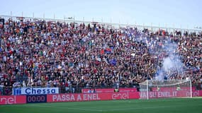 Jack Nunn rêve d'être acclamé par la Curva Nord de l'Unipol Domus, ici le 26 oaût 2024, pour la reprise du championnat de Serie A