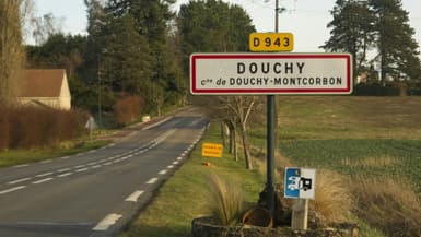 L'entrée du village de Douchy (Loiret), le 16 janvier 2024