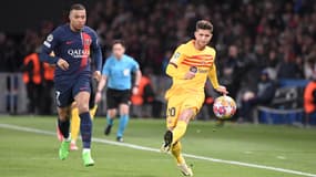 Sergi Roberto lors du quart de finale aller de Ligue des champions entre le PSG et le Barça, le 10/04/2024