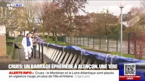 Pour se protéger des crues, la ville d'Alençon installe un barrage éphémère