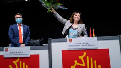 La socialiste Carole Delga réélue présidente de la région Occitanie, le 2 juillet 2021 à Pérols