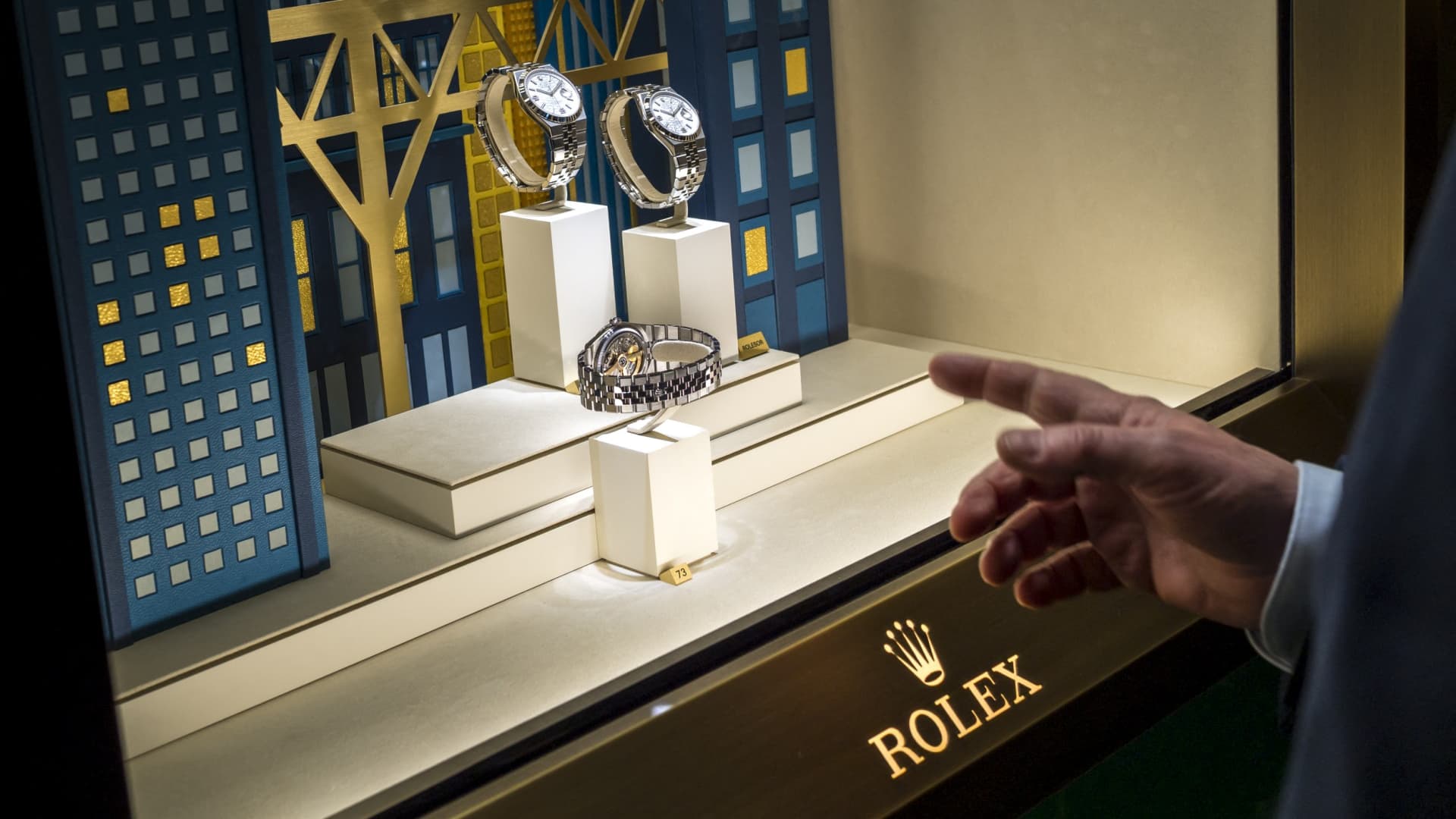 Une vitrine Rolex à Genève Une vitrine Rolex à Genève