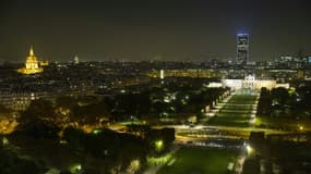 Vue de nuit des éclairages à Paris, le 25 octobre 2018