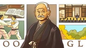 Jigoro Kano, fondateur du judo, mis à l'honneur par Google.