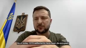 Volodymyr Zelensky assure que plus de 1000 localités ont été reprises aux forces russes dans une allocution vidéo, le 14 mai 2022