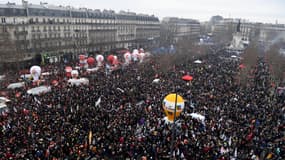 La manifestation parisienne contre la réforme des retraites, le 19 janvier 2023.