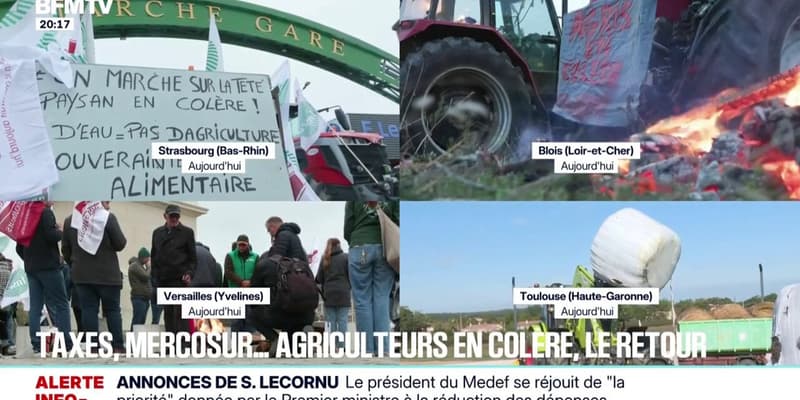 Taxes, Mercosur: plusieurs points de blocage étaient organisés par les agriculteurs ce vendredi