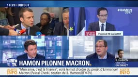 Présidentielle: Hamon pilonne Macron