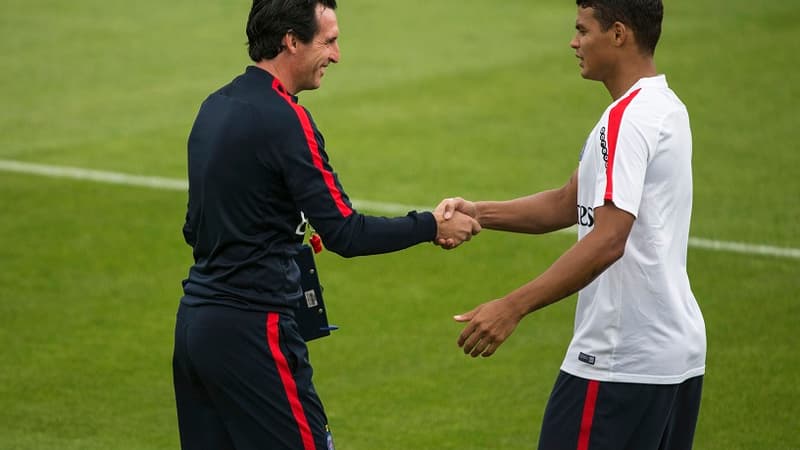 Unai Emery et Thiago Silva