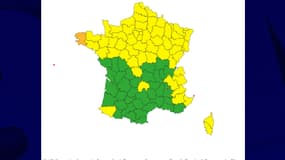Carte météo France - Vigilance orange pluie-inondation dans le Finistère 17/12/22
