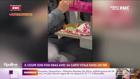 On n'a pas osé vous en parler : Il coupe son foie gras avec sa carte vitale dans un TER - 17/11