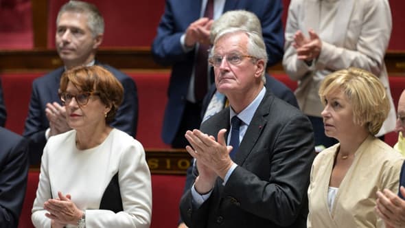 Le Premier ministre Michel Barnier et la ministre de l'agriculture Annie Gennevard le 16 octobre 2024 à l'Assemblée nationale