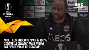 Nice : Les joueurs "pas à 100% contre le Slavia" mais Vieira est "prêt pour le combat"