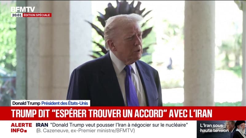 Donald Trump "espère" trouver un accord avec l'Iran après les menaces d'une "guerre régionale"