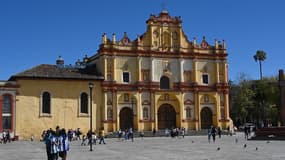 La cathédrale de San Cristobal de las Casas au Mexique le 10 janvier 2020.