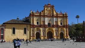 La cathédrale de San Cristobal de las Casas au Mexique le 10 janvier 2020.