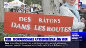 Léry: un millier de personnes rassemblées pour s'opposer au projet du contournement est de Rouen