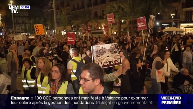 Inondations: 130.000 personnes manifestent à Valence hier pour dénoncer l'inaction des autorités