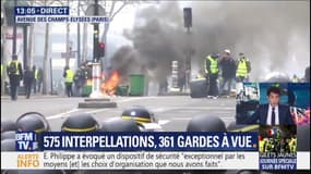 Gilets jaunes à Paris: la situation se tend au niveau des Champs-Élysées et du boulevard des italiens