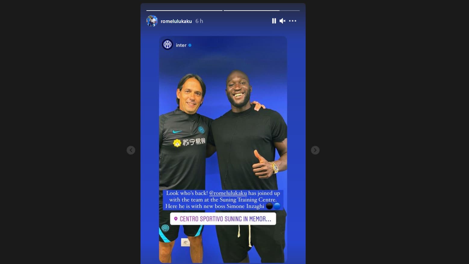 La photo de Lukaku et Inzaghi La photo de Lukaku et Inzaghi