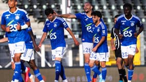 Les joueurs de Strasbourg en match de préparation, en juillet 2022