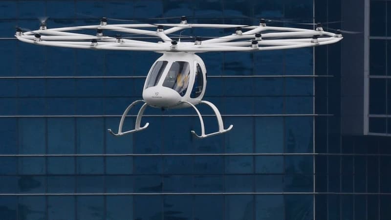 Un taxi volant Volocopter lors d'un test à Singapour (photo d'illustration)
