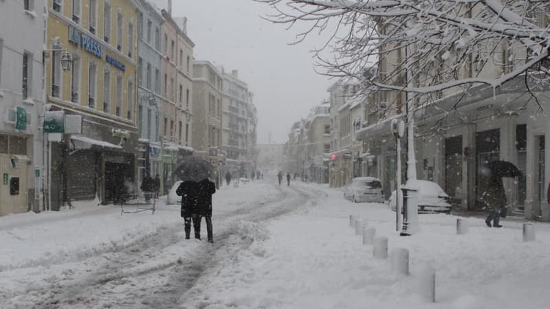 Cherbourg sous la neige.