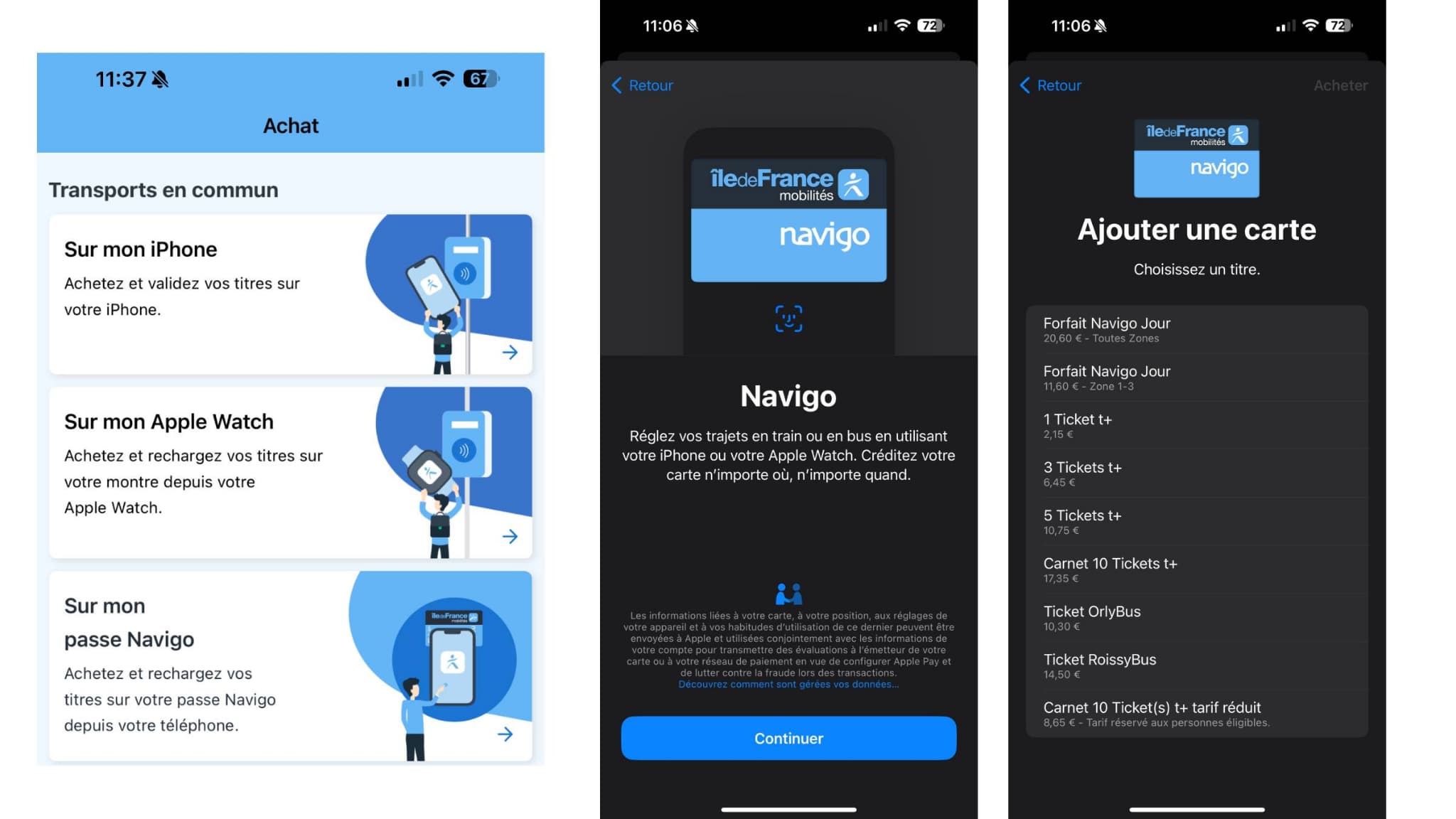 Il est désormais possible d'ajouter le passe Navigo sur son iPhone ou son Apple Watch