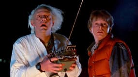 Christopher Lloyd et Michael J. Fox en 1985 dans le premier volet de "Retour vers le futur"