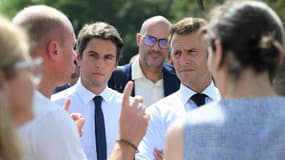 Emmanuel Macron et Gabriel Attal à Orthez le 5 septembre 2023