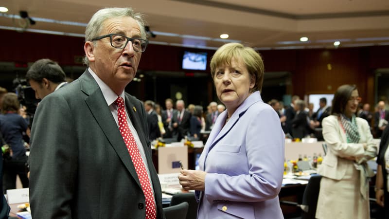Jean-Claude Juncker et Angela Merkel le 25 juin 2015