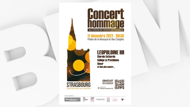 Strasbourg: un concert organisé dimanche en hommage aux victimes de l'attentat du marché de Noël