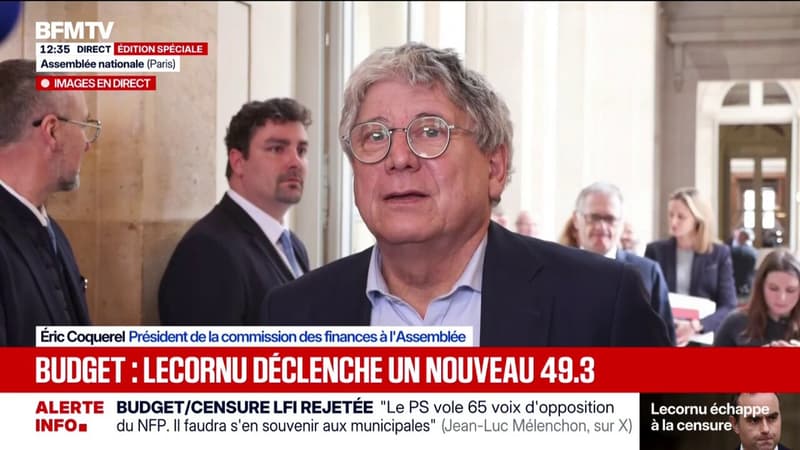 Nouveau 49.3 sur le volet dépenses du budget: "Ce qui est essentiel c'est de voter la prochaine motion de censure, on va faire en sorte qu'elle passe", déclare Éric Coquerel (LFI)