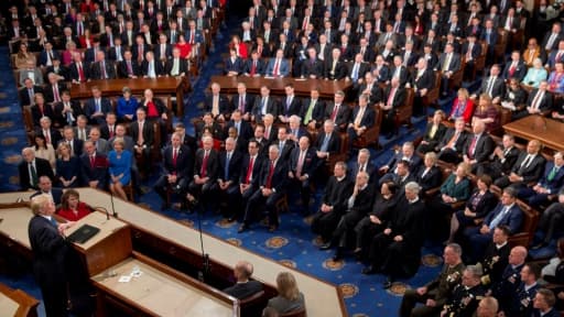 Donald Trump prononce son discours sur l'état de l'Union devant le Congrès le 30 janvier 2018