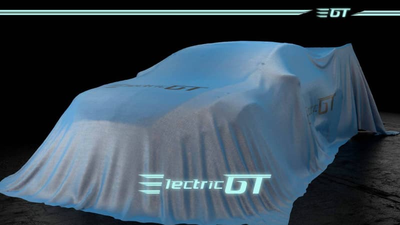 Sous cette housse se cache la Tesla Model S P85+ qui sera la voiture officielle de toutes les écuries du nouveau championnat Electric GT en 2017.
