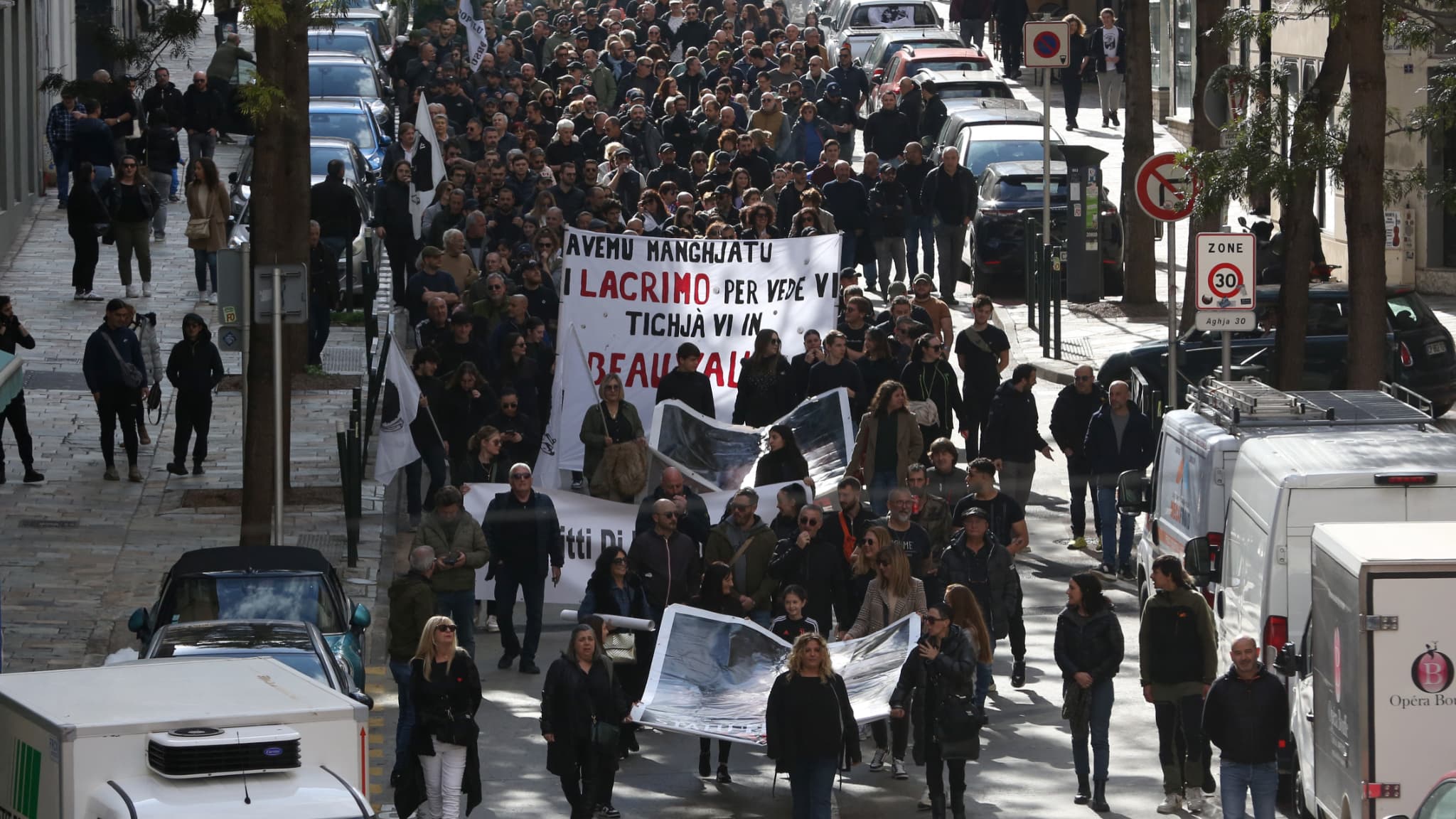 Environ 650 personnes ont participé à la manifestation ce 2 mars 2024, d'après la préfecture. Environ 650 personnes ont participé à la manifestation ce 2 mars 2024, d'après la préfecture.