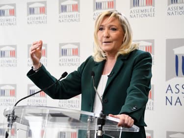 La présidente du Rassemblement national Marine Le Pen le 9 mars 2021 à Paris.