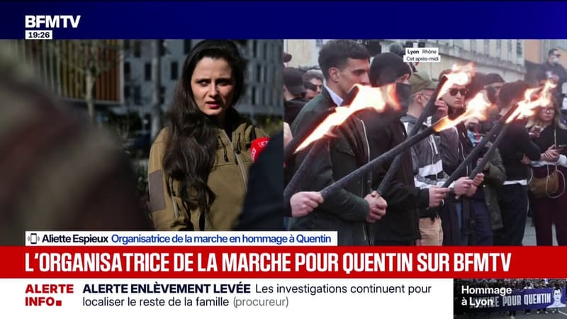 Marche pour Quentin Deranque: "Je suis satisfaite, cet hommage s'est déroulé en suivant les consignes", explique Aliette Espieux, organisatrice de la marche à Lyon