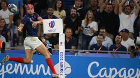 Louis Bielle-Biarrey lors du match de Coupe du monde de rugby France-Namibie à Marseille le 21 septembre 2023