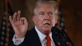 Donald Trump lors d'une conférence de presse tenue en Floride, le 8 août 2024